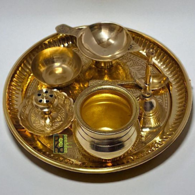 Arti Set (Bell + Diya + Incense Sticks)